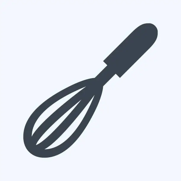 Vector illustration of Icon Whisk - Glyph Style - Simple illustration,Editable stroke