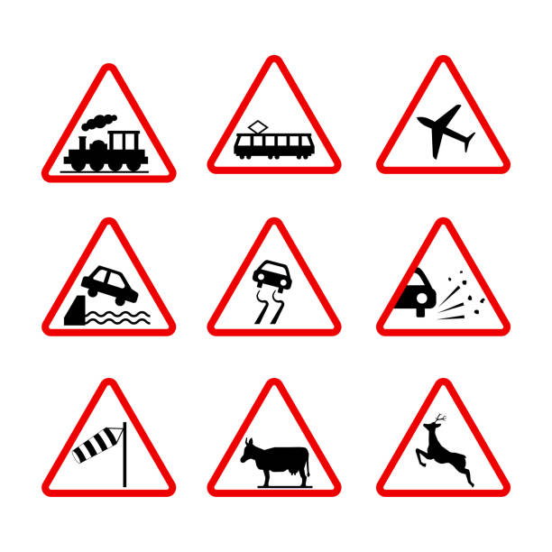 istock Priority road signs. Prohibition road signs. Mandatory road signs. Traffic Laws. Vector illustration. stock image. 1369286049