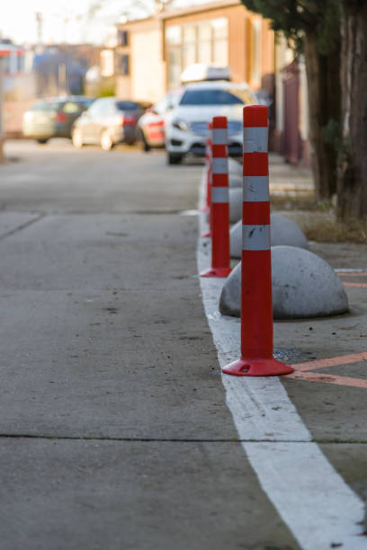 istock orange traffic cone, parking is prohibited 1369286072