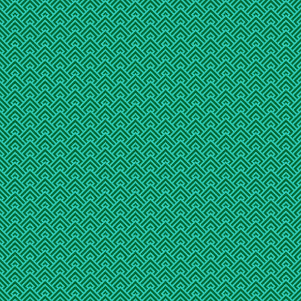 simple vector pixel art green and turquoise seamless pattern of minimalistic geometric scaly rhombus pattern in japanese style colorful simple vector pixel art green and turquoise seamless pattern of minimalistic geometric scaly rhombus pattern in japanese style squamata stock illustrations