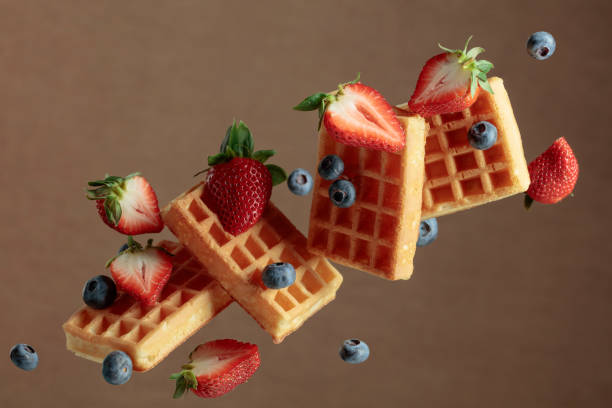 istock Waffles with blueberries and strawberries. 1369289426