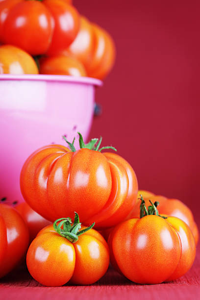 tomaten embera indian - tomato beefsteak tomato heirloom tomato pink stock-fotos und bilder