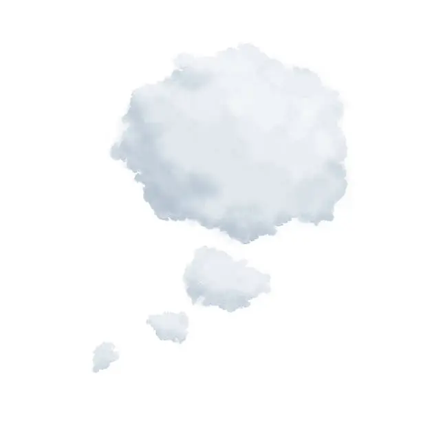 Thought bubble clouds illustration isolated on white background