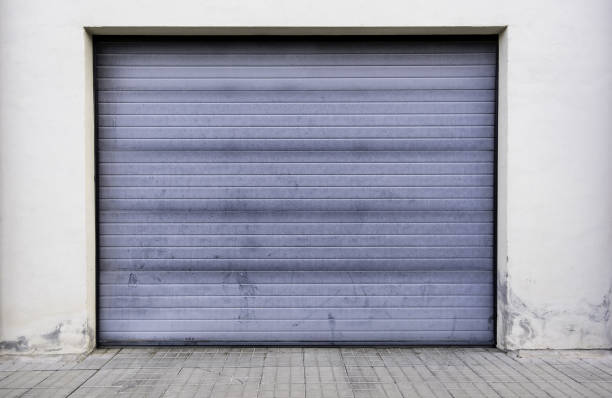 istock Gray garage door 1369299494