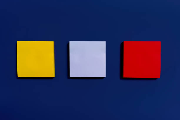 istock Colorful sticky notes on color background. Copy space for your text message. Sticky notes background 1369300217