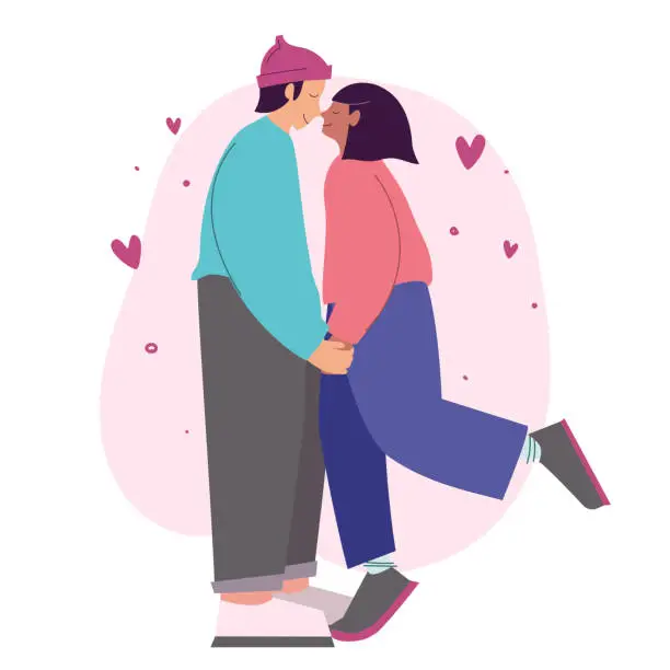 Vector illustration of couple in love
