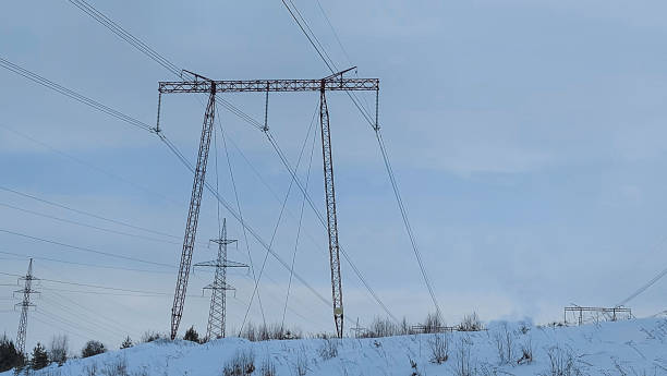 istock iron support of a power line with wires 1369308082