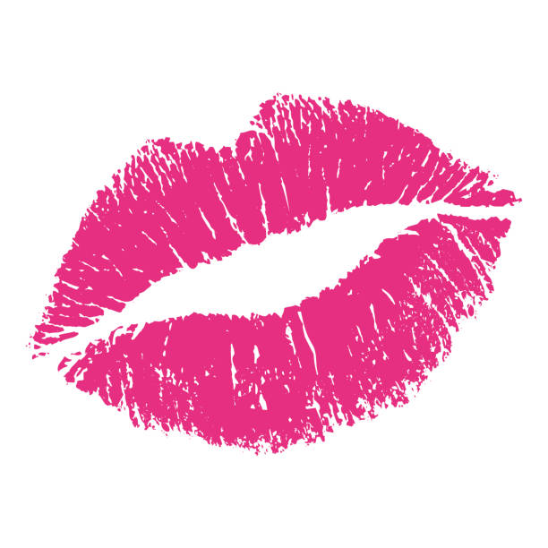 Lipstick kiss - pink Vector lipstick kiss. Pink colors. lipstick kiss stock illustrations