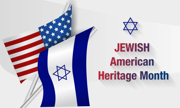 jüdischer monat des amerikanischen erbes. der davidstern ist ein symbol der juden. jüdische und amerikanische symbole. feuerwerk. realistischer vektor - jewish state stock-grafiken, -clipart, -cartoons und -symbole