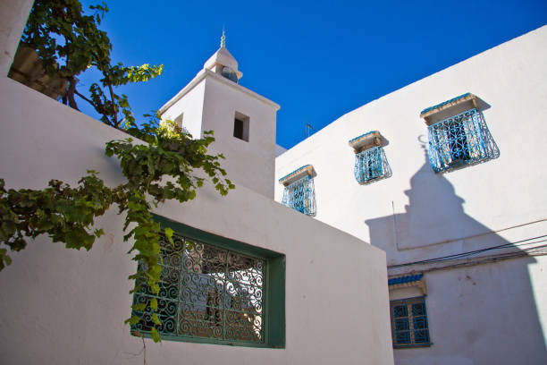 istock Medina beautiful hidden corner with white mosque. Sousse, Tunisia 1369311177