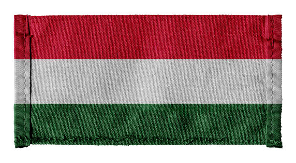 bandera de hungry con fondo de lienzo - hungary flag banner dirty fotografías e imágenes de stock