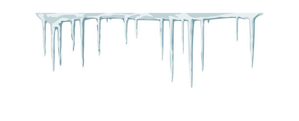 illustrazioni stock, clip art, cartoni animati e icone di tendenza di ghiaccioli pendenti su uno sfondo bianco. - icicle ice backgrounds melting