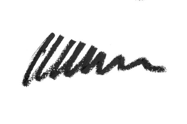 Cosmetic eye pencil stroke on white background - Image