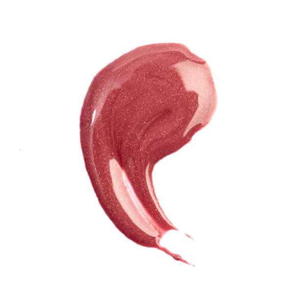 istock Lipstick swatch isolated on white background. Red lip gloss swipe 1369312684