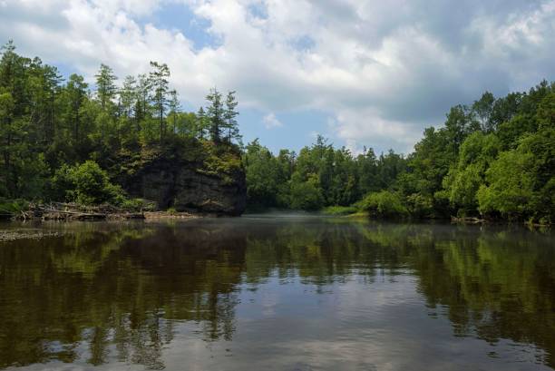 istock Untouched nature, peace and tranquility on the taiga river. 1369314891
