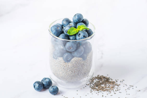 istock Chia pudding with blueberries. food, dessert 1369318395