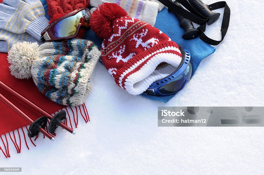 Fondo de deportes de invierno - Foto de stock de Gorro de lana libre de derechos
