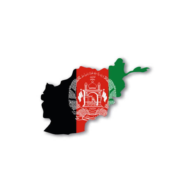 istock Afghanistan - white 3D silhouette map of country area with dropped shadow on white background. Simple flat vector illustration 1369320386