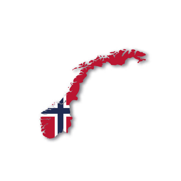 istock Norway national flag in a shape of country map 1369321316