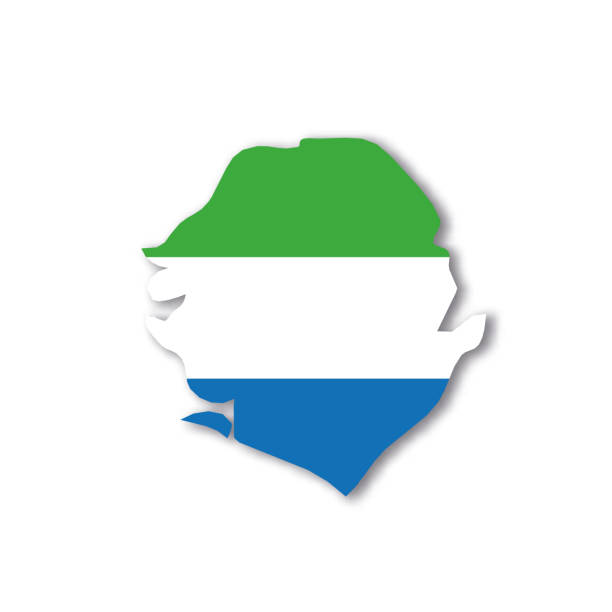 istock Sierra Leone national flag in a shape of country map 1369321347