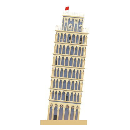 leaning tower of Pisa vector graphic