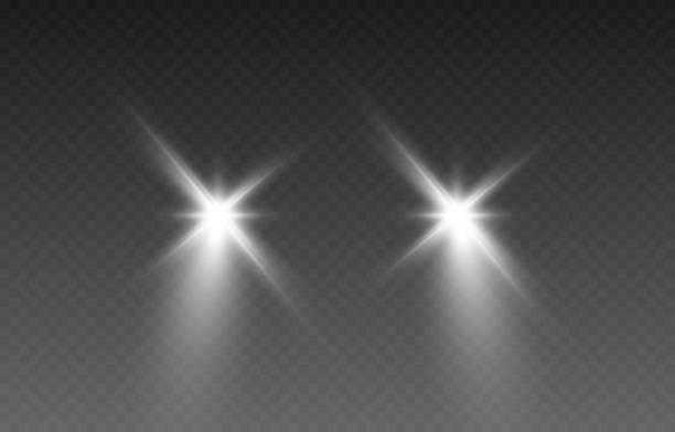 Vector light from the headlights Vector light from the headlights car light stock illustrations