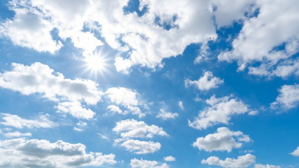 istock Panoramic view of clear blue sky and clouds, clouds with background. 1369330283