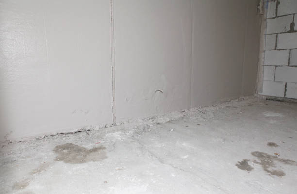 istock Home renovation. Plastering, coating the wall from insulating concrete forms ICF using a plaster, stucco spraying machine. 1369331001
