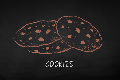 Chalk illustration of Chocolate Chip Cookies