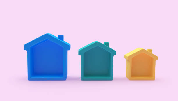 istock Three colorful houses icons 1369333176
