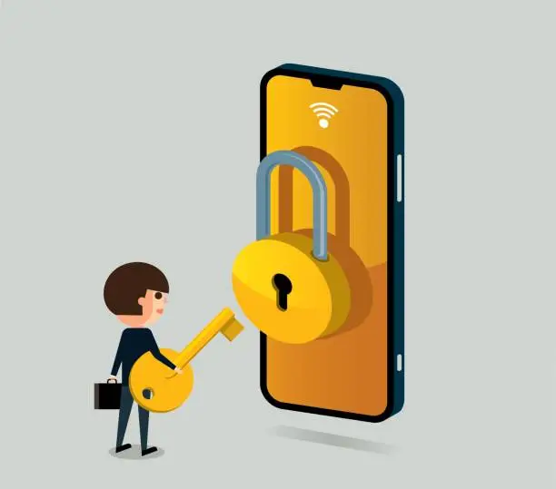 Vector illustration of Smartphone security system
