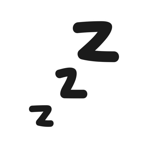 hand gezeichnet zzz schlafwelle isoliert auf weißem hintergrund. vektor-illustration - letter z stock-grafiken, -clipart, -cartoons und -symbole
