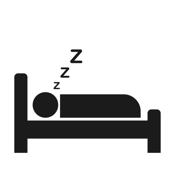 illustrations, cliparts, dessins animés et icônes de icône de personne de sommeil avec l’onde de sommeil de zzz. icône d’hôtel d’isolement sur le fond blanc. illustration vectorielle - off balance