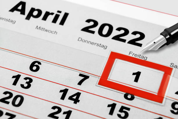 istock German calendar 2022 April 1 Friday and weekdays 1369339037