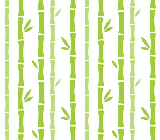 Vector illustration of Seamless cartoon bamboo pattern