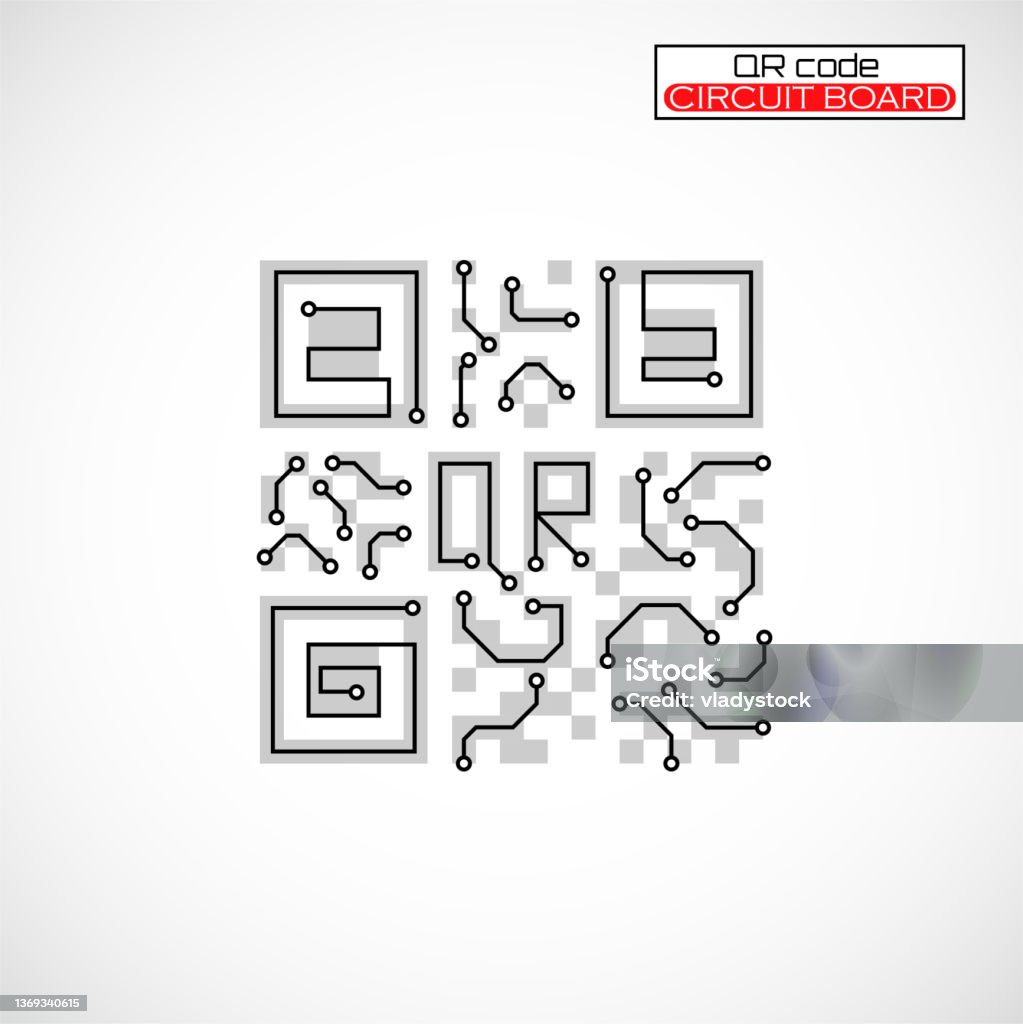 Qr Code Electrical Components Qr Code With Circuit Board Logo Technology Code Barcode Identification ...