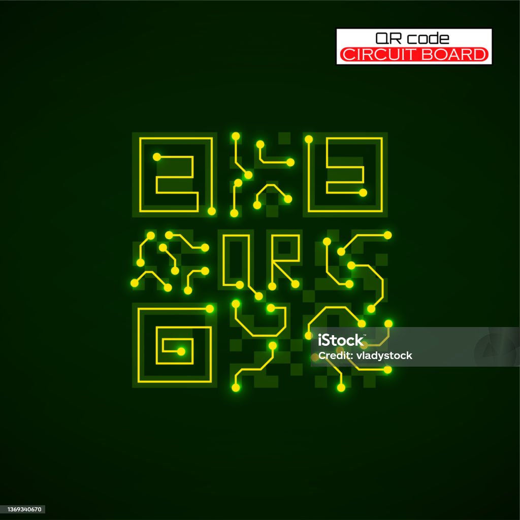Qr Code With Circuit Board Logo Technology Code Barcode Identification ...