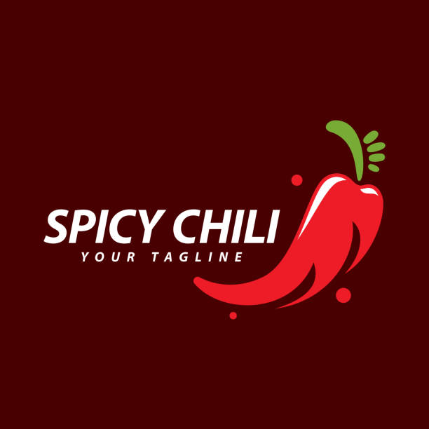 ilustrações, clipart, desenhos animados e ícones de modelo de símbolo de comida picante do logotipo chili - mexican flame leaf