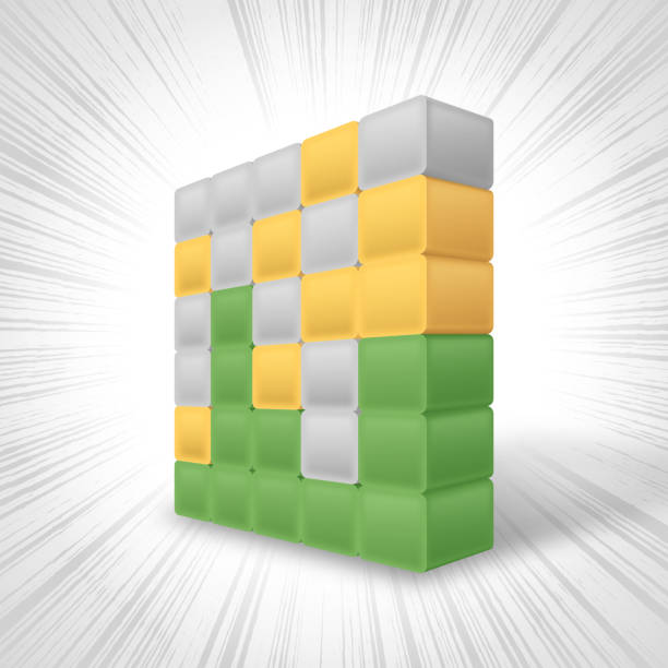 3D Stack of Blocks Stack of blocks 3D design element. stackable stock illustrations