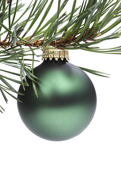 istock Christmas fir tree and green bauble 136934506