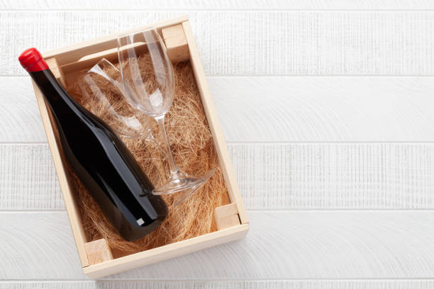 istock Valentines day gift and red wine 1369345583