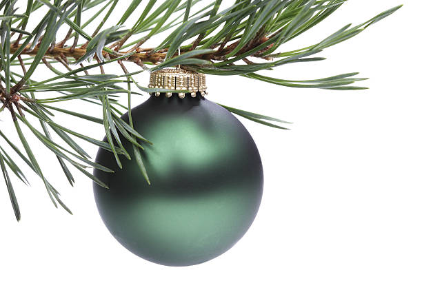 istock Christmas fir tree and green bauble 136934586