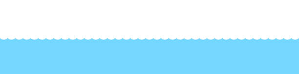 ilustraciones, imágenes clip art, dibujos animados e iconos de stock de fondo de ondas de agua. concepto de mar, océano o río. estilo plano. ilustración vectorial - wave sea storm water