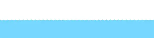 Vector illustration of Water waves background. Sea, ocean or river concept. Flat style. Vector illustration