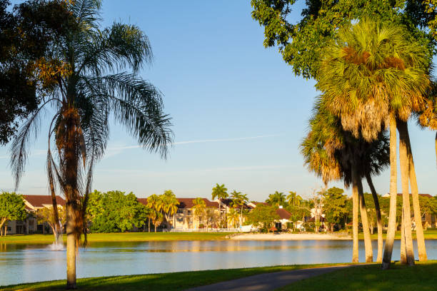 istock Modern middle-class neighborhood architecture in Miami , Florida, USA 1369348932