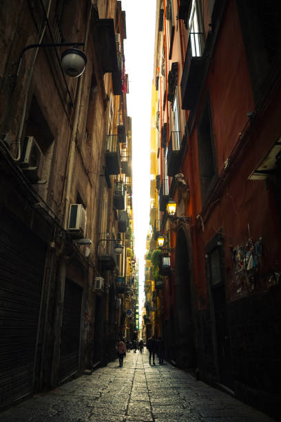 istock Italian street at sunset illuminated 1369348976