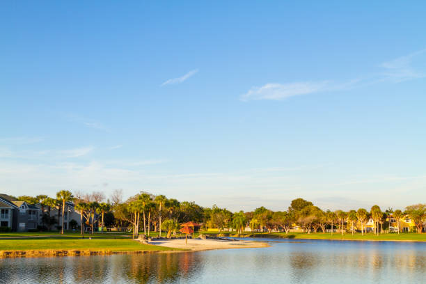 istock Modern middle-class neighborhood architecture in Miami , Florida, USA 1369349059