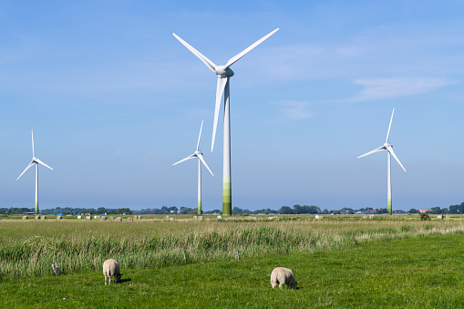 Wind farm on the North Sea coast of Germany.