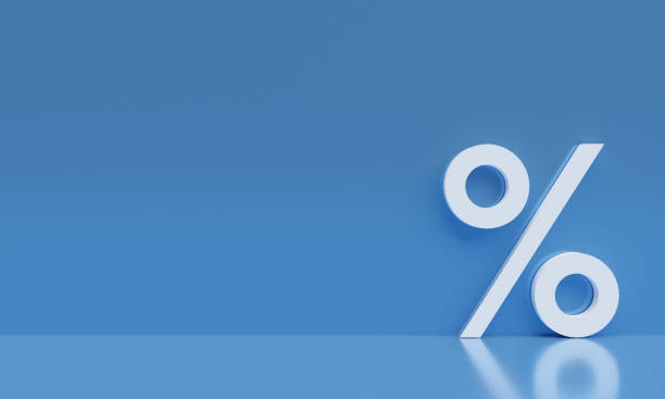 istock Percent sign with blank background. Percentage symbol 1369351610