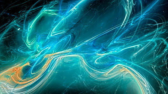 Colorful glowing plasma force field, computer generated abstract background, 3D rendering